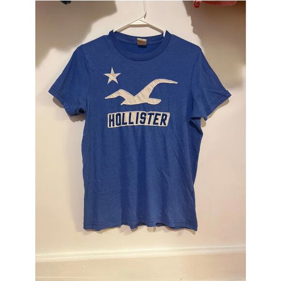 Hollister Y2K California Logo T Shirt Blue, Mens SZ Medium - Picture 1 of 5